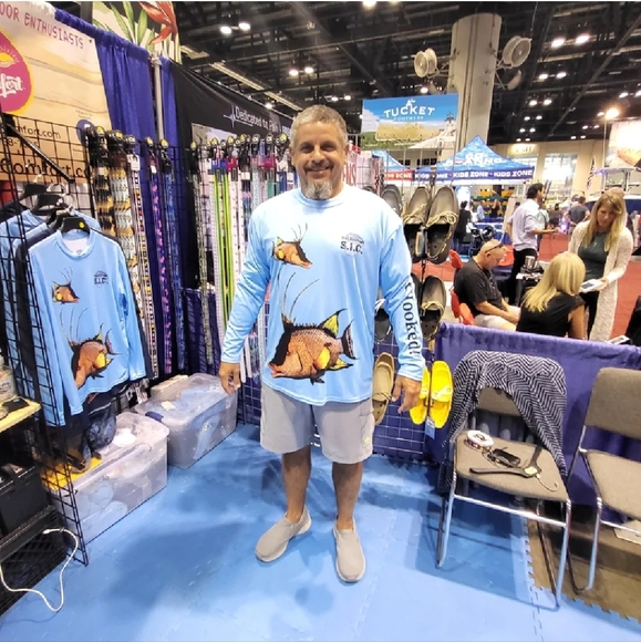 GET HOOKED S.I.C. HOGFISH L/S - 2XL NEPTUNE BLUE NEW WITH TAGS Made in the USA - Picture 7 of 10